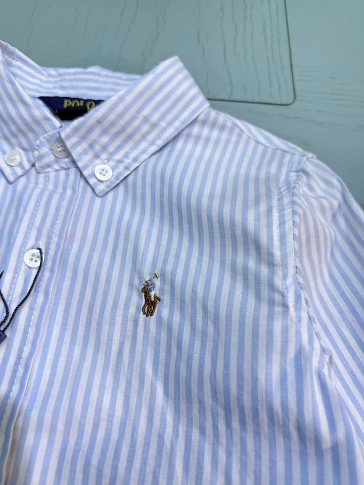 Ralph Lauren Polo Kids Embroidered Shirt – 2025SS – Kids Collection in Classic White