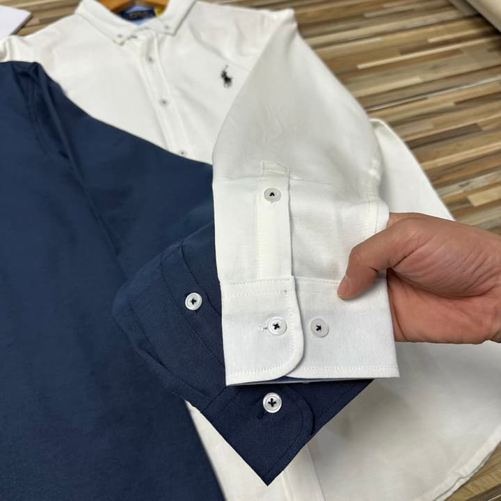 Ralph Lauren Embroidered Oxford Cotton Shirt – 2025 in Navy Blue