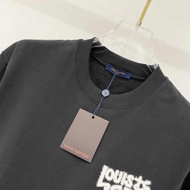 Louis Vuitton 1864 Fringe Logo Cotton T-Shirt in Black
