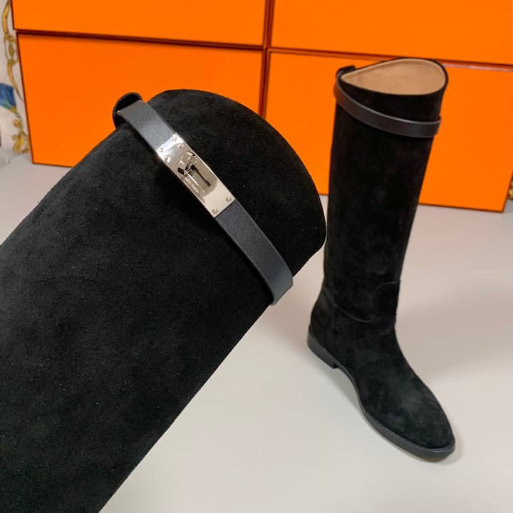 Hermès Classic Knight Riding Boots – Autumn/Winter in Black Suede Riding Boot