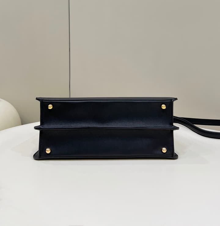 Fendi Peekaboo I See U Handbag in Black With Light Pink Pouch