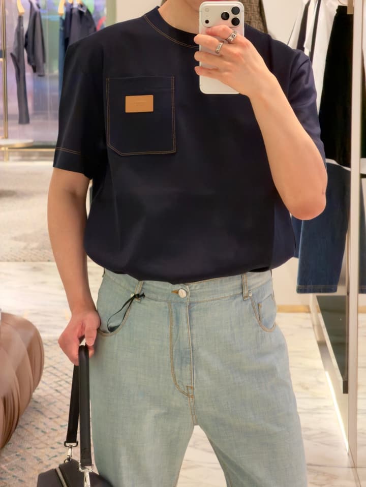 Fendi Leather Patch Logo Cotton T-Shirt – 26SS