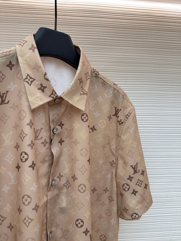 Louis Vuitton Monogram All-Over Print Beach Shirt in Apricot