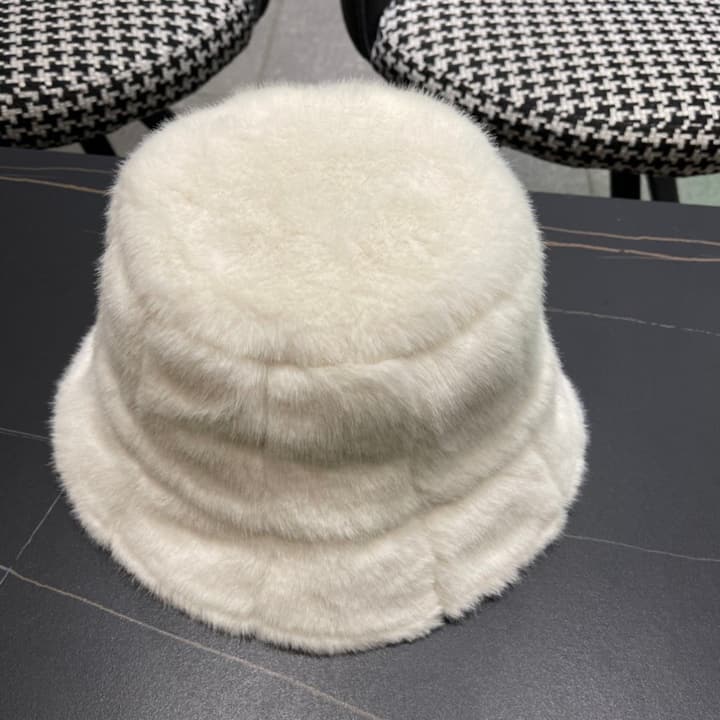 Moncler Fluffy Autumn/Winter Bucket Hat in Dark Gray Sherpa