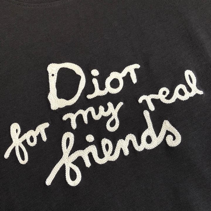 Dior Embroidered Logo T-Shirt – 2026SS in Apricot Ringer With Navy Collar