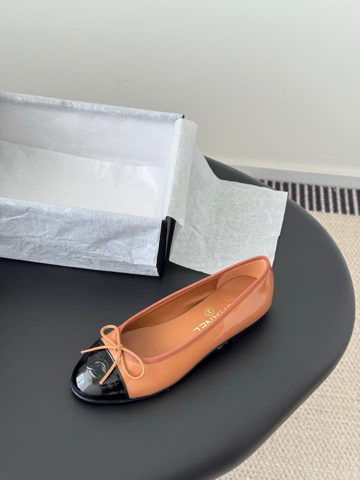 Chanel Classic Round Toe Ballet Flats in Dusty Rose With Bow