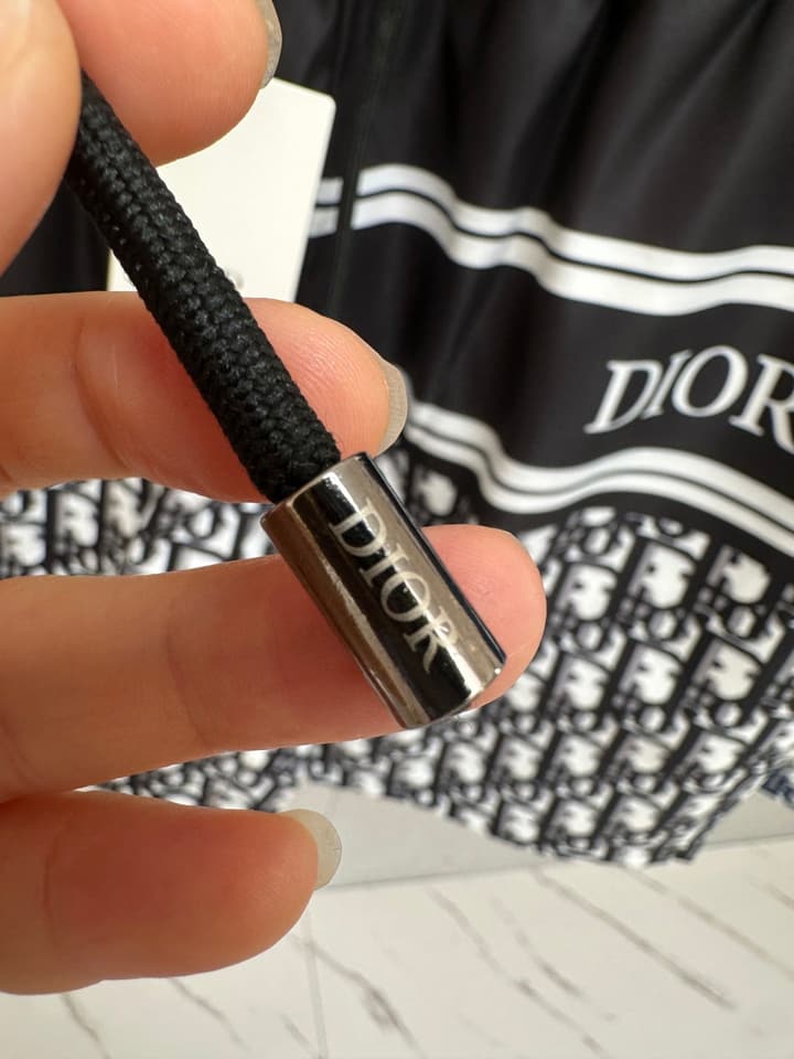Dior Men's Casual Beach Shorts – 2025SS Collection in Black Dior Band Monogram