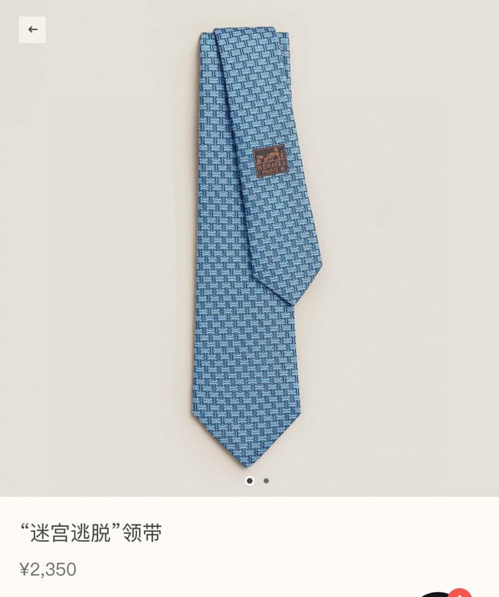 Hermès Philippe Mouquet Men's Tie in Cool Grey Patterned