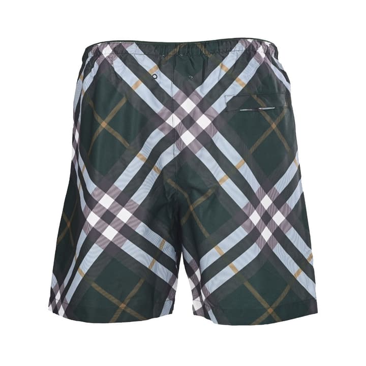 Burberry Check Mesh-Lined Swim Trunks in Green