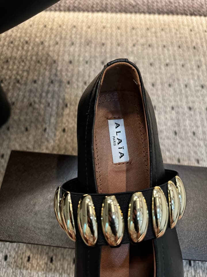 Alaïa Sheepskin Ballet Flats – 25FW in Black Chain Strap 1