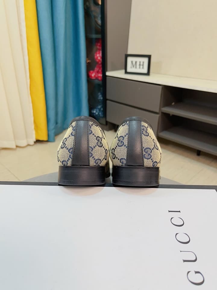 Gucci Calfskin Slip-On Loafers in Beige Monogram