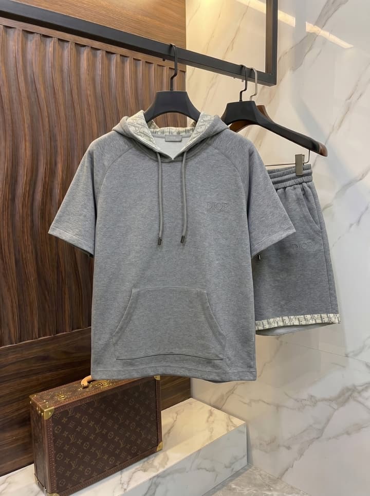 Dior 2026 Summer Unisex Air Layer T-Shirt and Shorts Set – 2026SS in Black