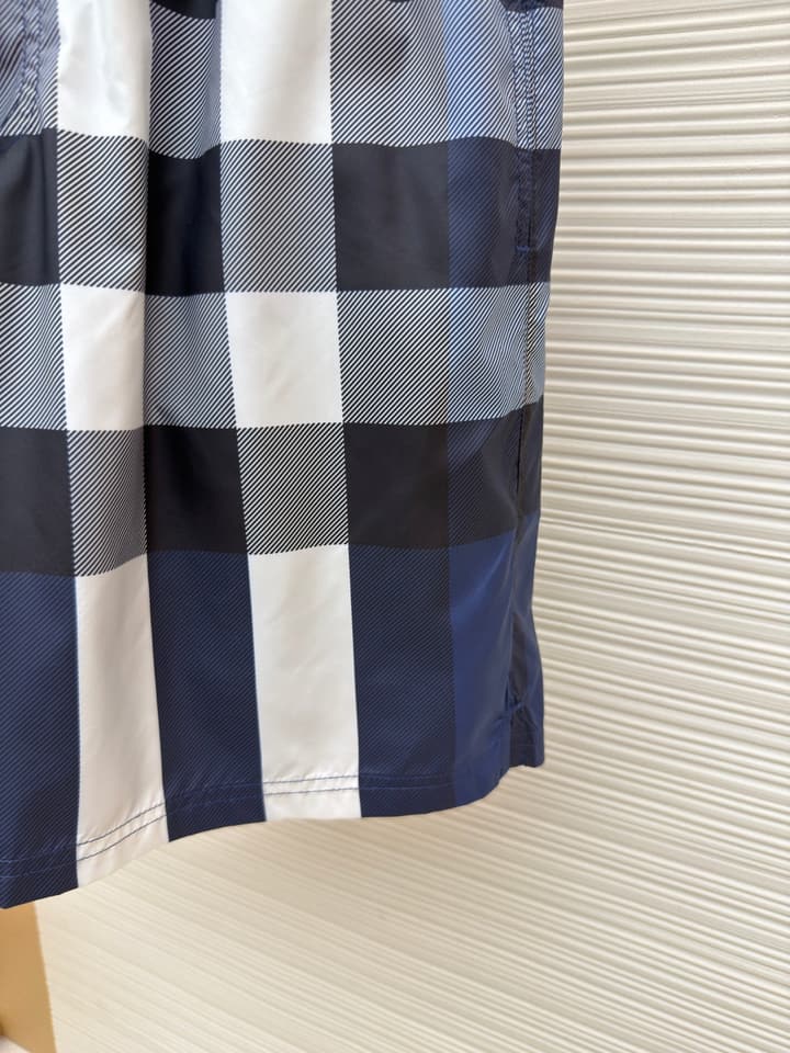 Burberry Classic Check Swim Trunks in Navy Blue