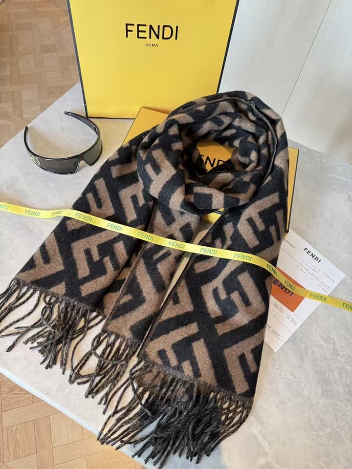 Fendi FF Monogram Cashmere Scarf
