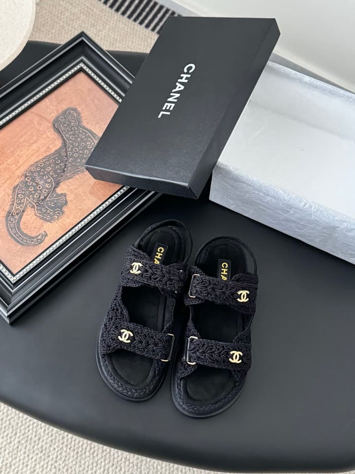 Chanel Velcro Flat Sandals – 25SS Collection in Beige