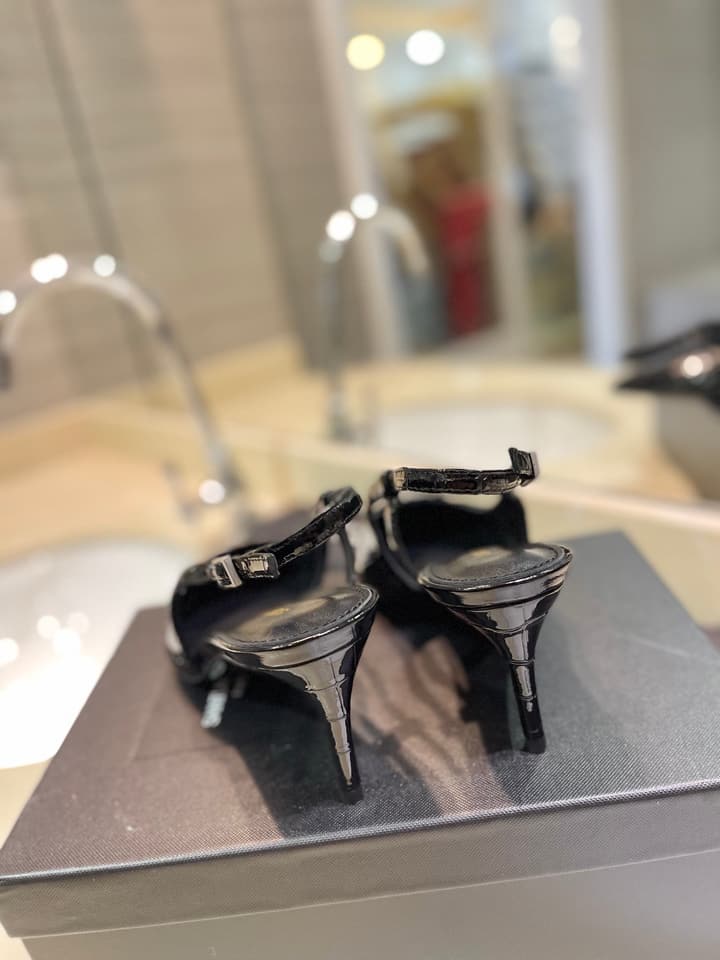 Saint Laurent Heeled Sandals – Summer Collection in Apricot