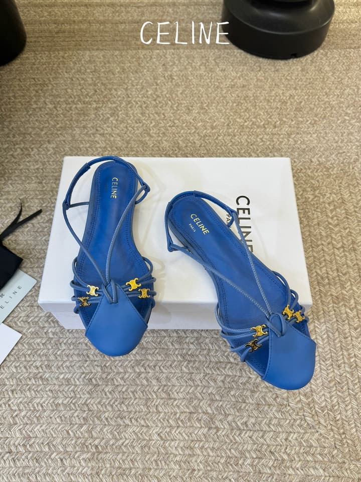 Celine Triomphe Ankle Strap Sandals – Spring/Summer Collection in Black