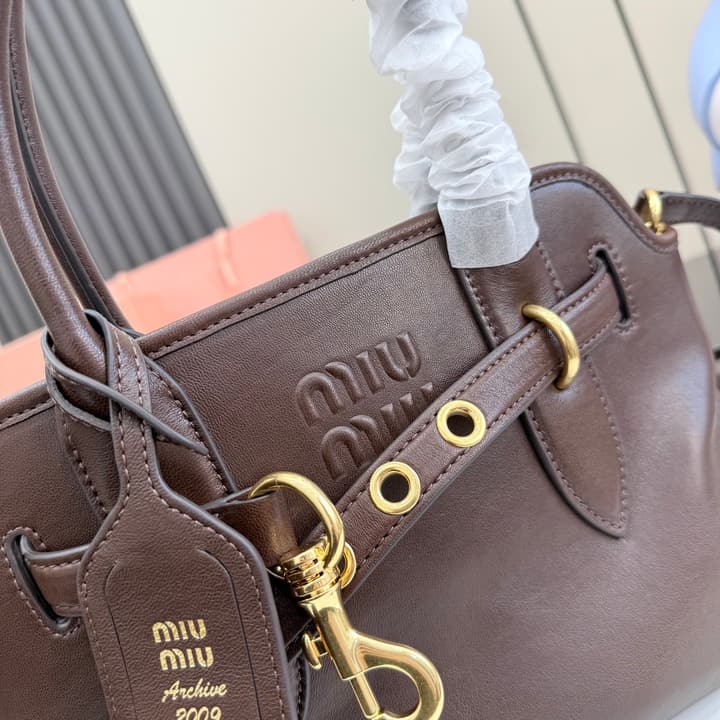Miu Miu Aventure Naa Leather Handbag