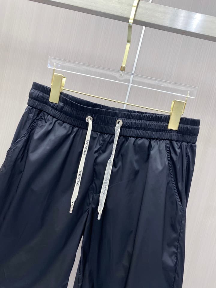 Prada Quick-Dry Drawstring Beach Shorts – Spring/Summer 2026 Collection in Black