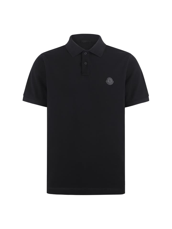 Moncler Logo Patch Cotton Pique Polo Shirt – 26SS in Black