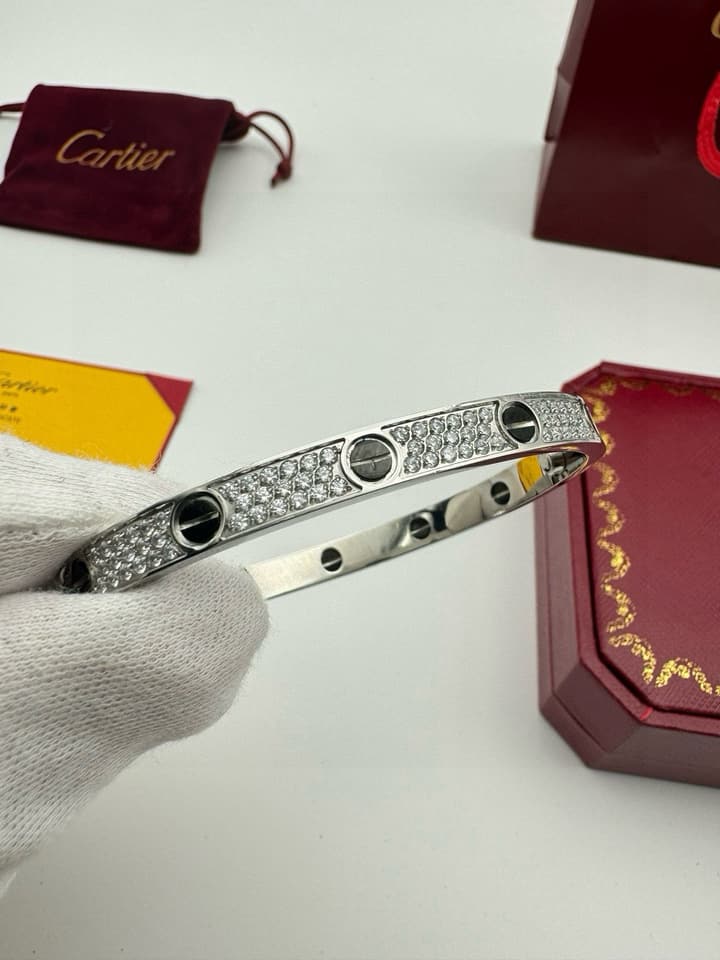 Cartier LOVE Pave Bracelet in Rose Gold Tone Bracelet