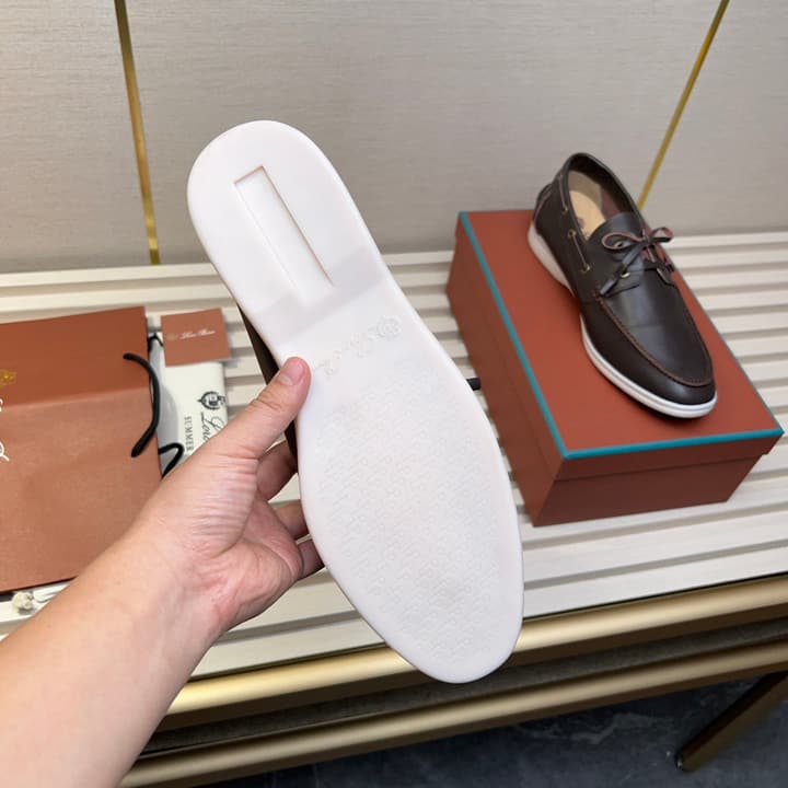 Loro Piana Moccasin Shoes – 2025 Collection in Navy Blue Leather