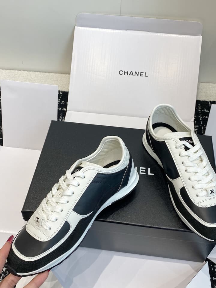 Chanel Panda Platform Sneakers – 2025SS in Black With White Laces