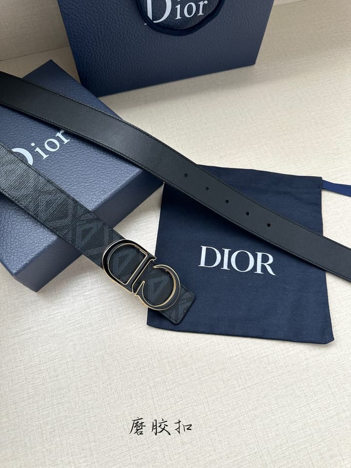 Dior CD Diamond Reversible Belt