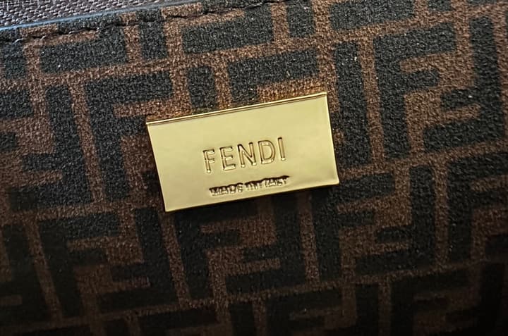 Fendi Peekaboo Classic Calfskin Satchel in Dark Coffee Brown Leather