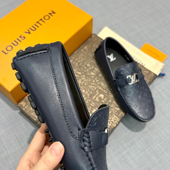 Louis Vuitton Men's Driving Shoes in Dark Blue