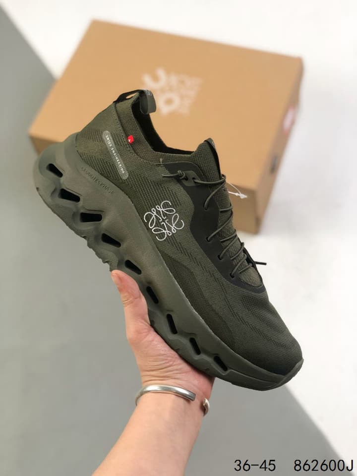 Loewe x On Cloudtilt Lightweight Sneakers in Olive Green