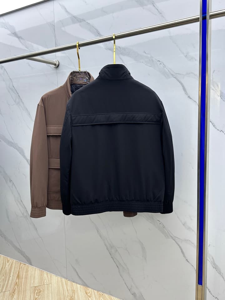 Loro Piana Stand Collar Down Jacket – 2025 Collection in Classic Black