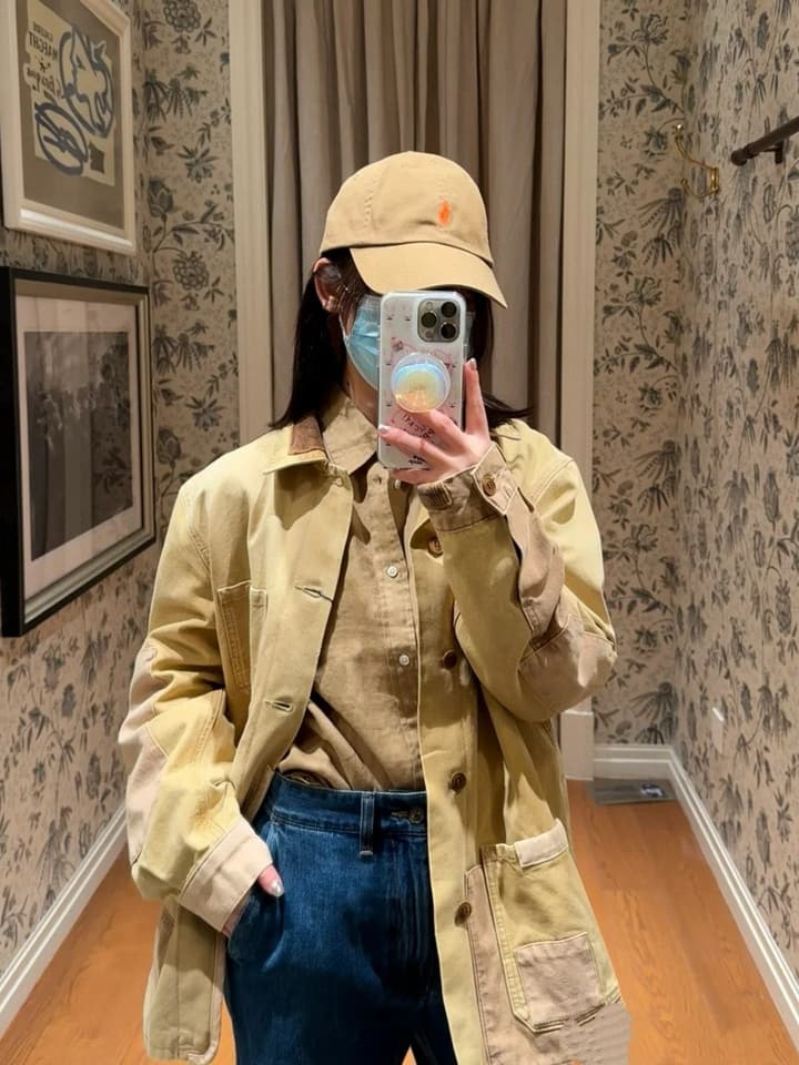 Ralph Lauren Barn Washed Distressed Jacket – 2025 Spring New in Classic Mustard Tan