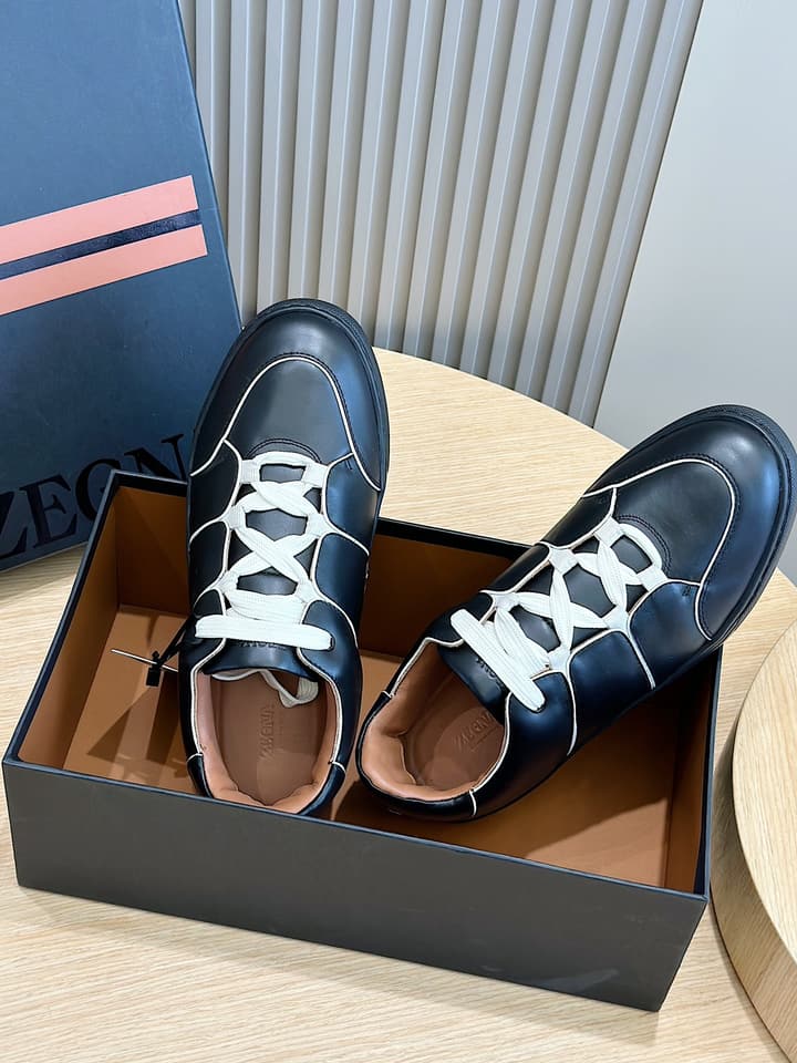 Zegna Tiziano Couture Sneakers in Black With Matching Laces