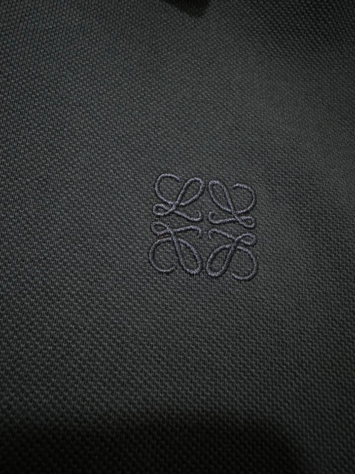 Loewe Embroidered Logo Cotton Polo Shirt – 26SS in Navy Blue