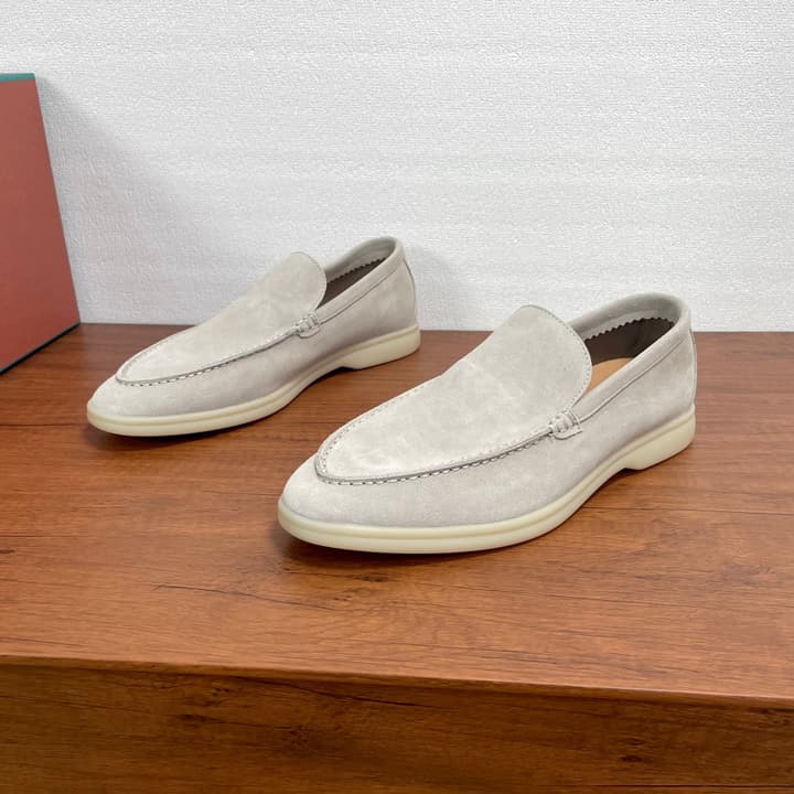 Loro Piana Suede Slip-On Loafers in Black Suede