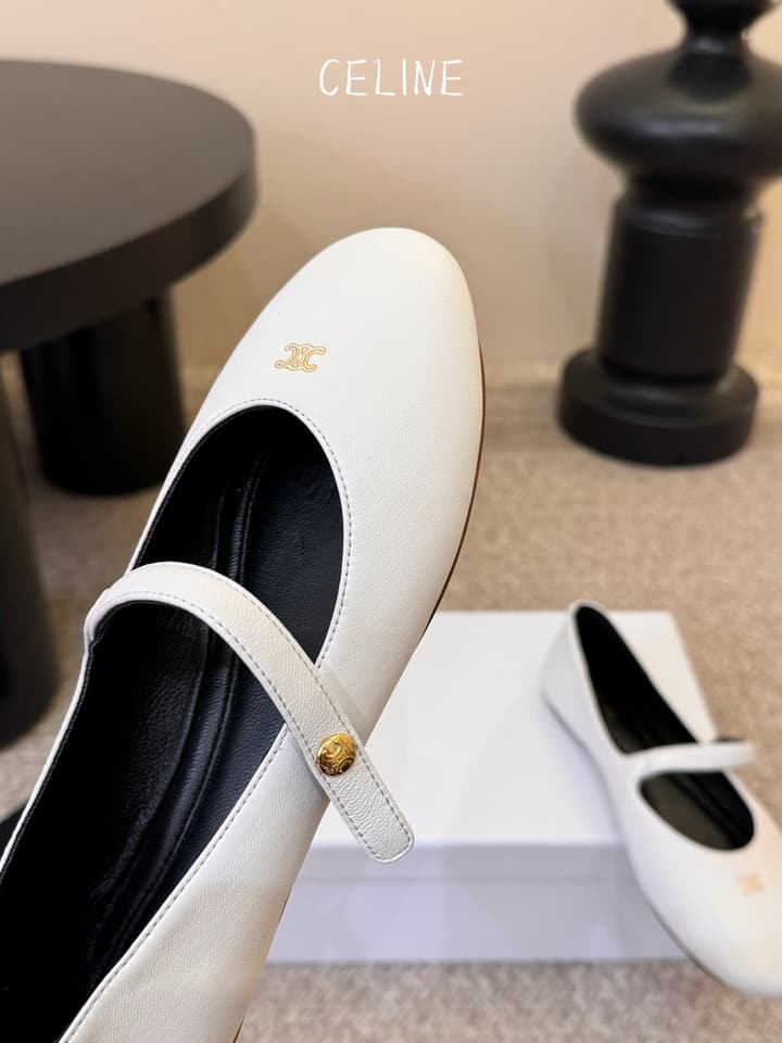 Celine Mary Jane Flat Loafers in Black