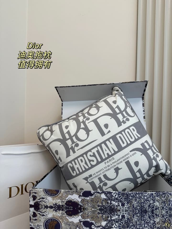 Dior Limited Edition Home Pillow in Black And White Toile Pattern