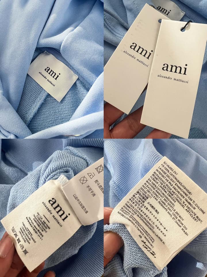 Ami Paris Ami de Coeur Macaron Zip Hoodie in Pastel Pink