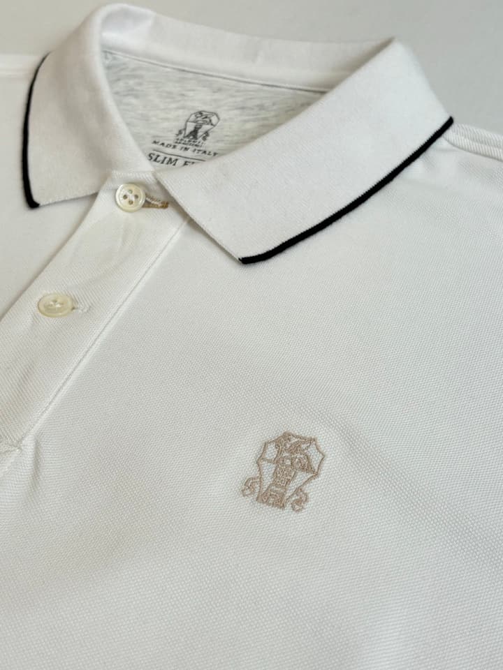 Brunello Cucinelli BC Logo Embroidered Polo Shirt – 2025 in Charcoal Grey