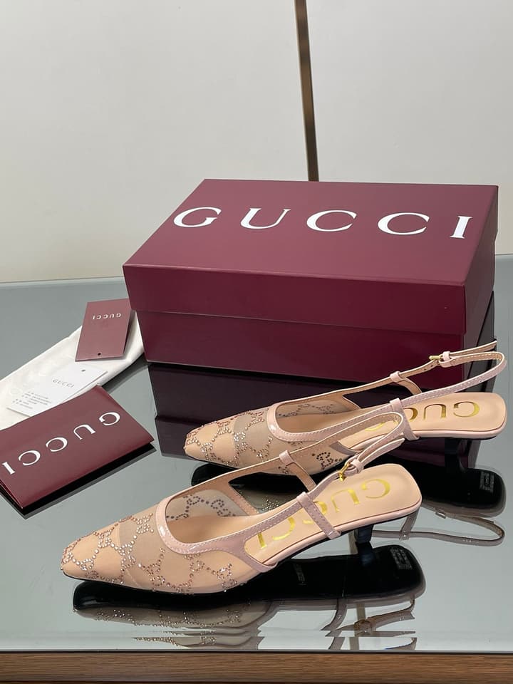 Gucci Cosmogonie GG Crystal Slingback Sandals – 2025 Early Autumn Collection in Black Crystal Gg