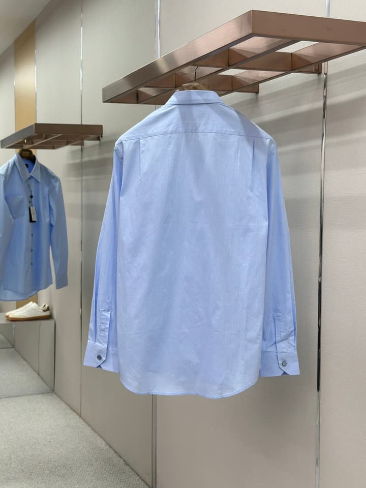 Louis Vuitton Pinstripe Jacquard Cotton Shirt – 25SS in Light Blue Pinstripe Jacquard