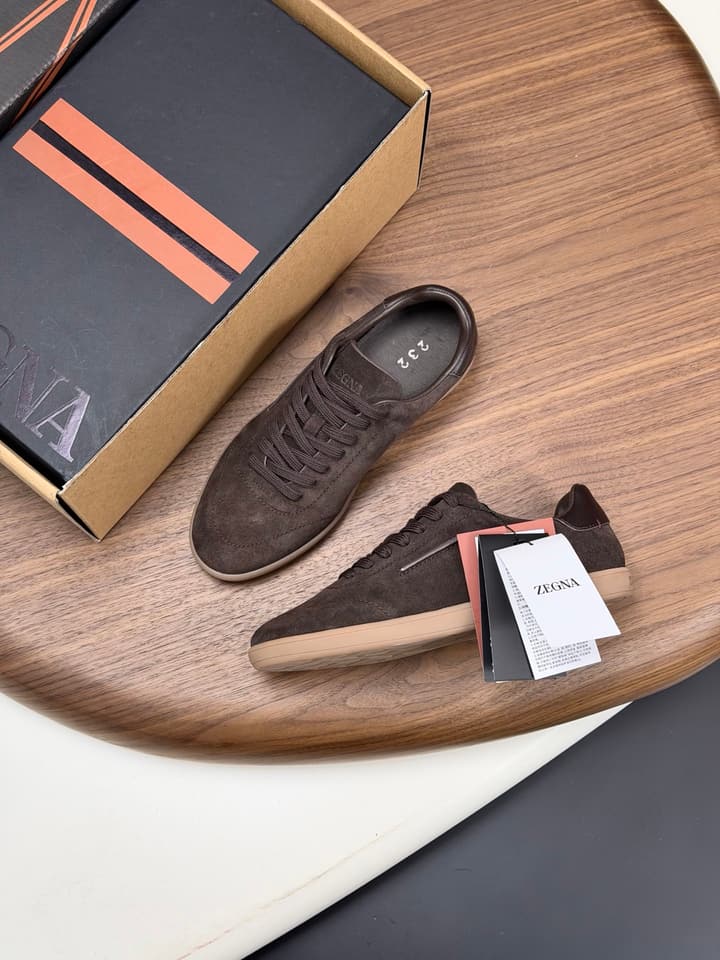 Zegna Old Money Suede Casual Sneakers