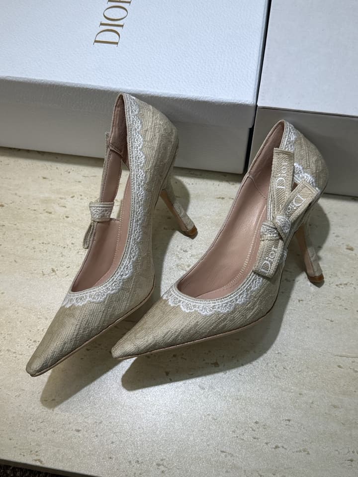 Dior J'Adior Dentelle Jelly Bow Pumps – 2026 Early Spring Collection in Black 6.5cm Heel