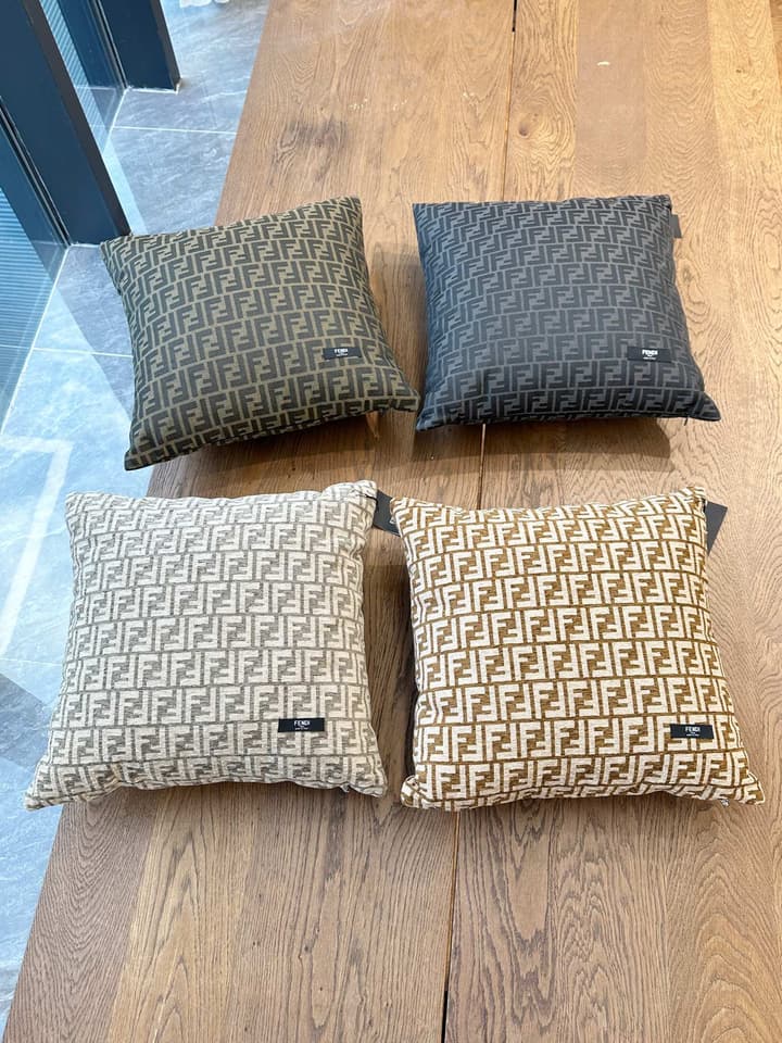 Fendi Casa Monogram Houndstooth Pillow in Dark Grey
