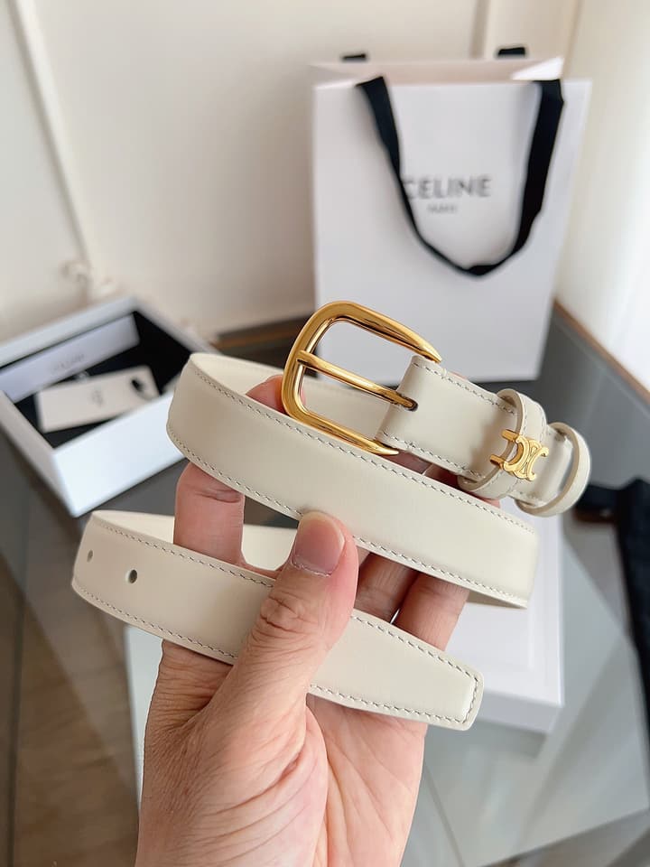 Celine Vivienne Taurillon 25mm Belt in Black Taurillon Leather