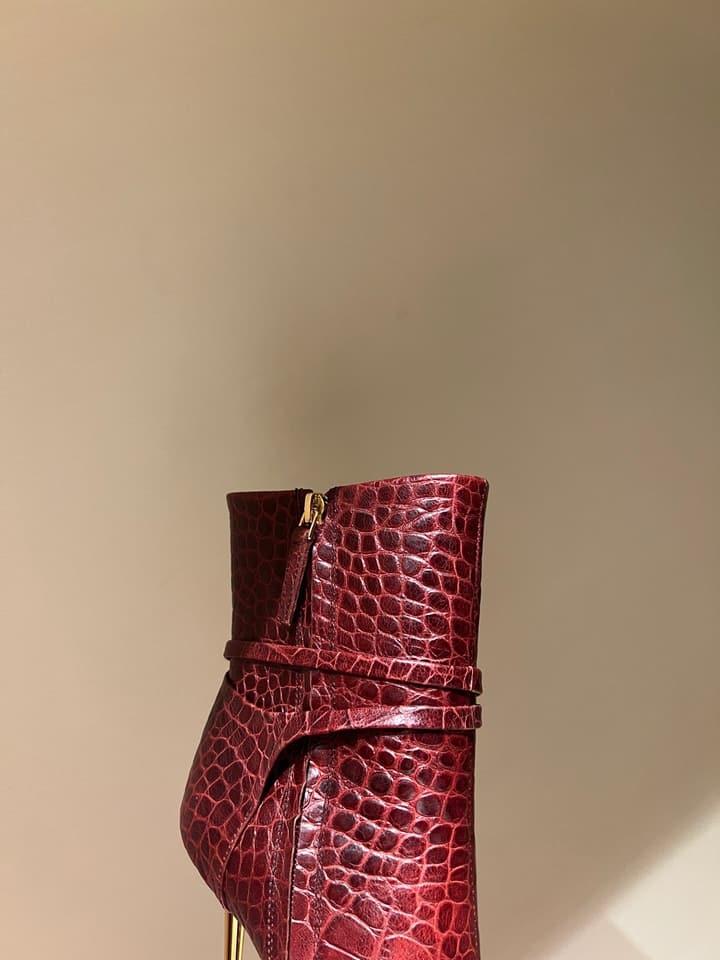 Tom Ford Luxury Metal Heel Ankle Boots in Black Leather