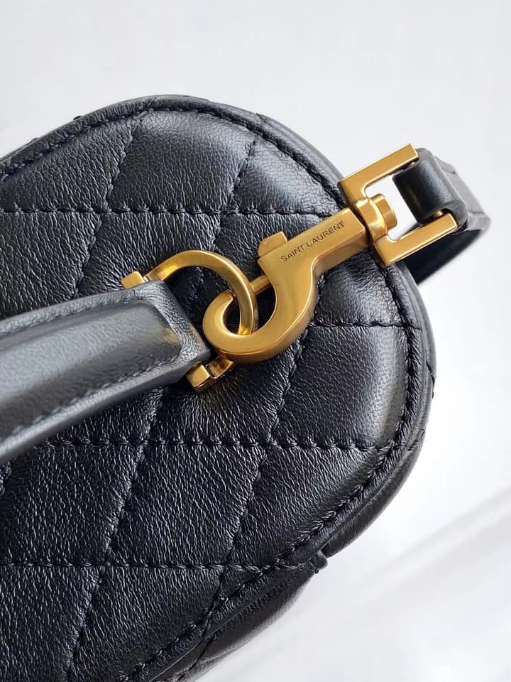 Saint Laurent LE CASSANDRE Quilted Lambskin Clutch Bag in Black