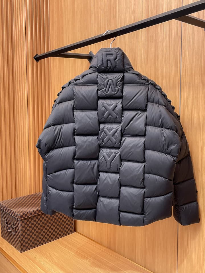 Moncler Stand Collar Embossed Down Jacket – Limited Edition in Black
