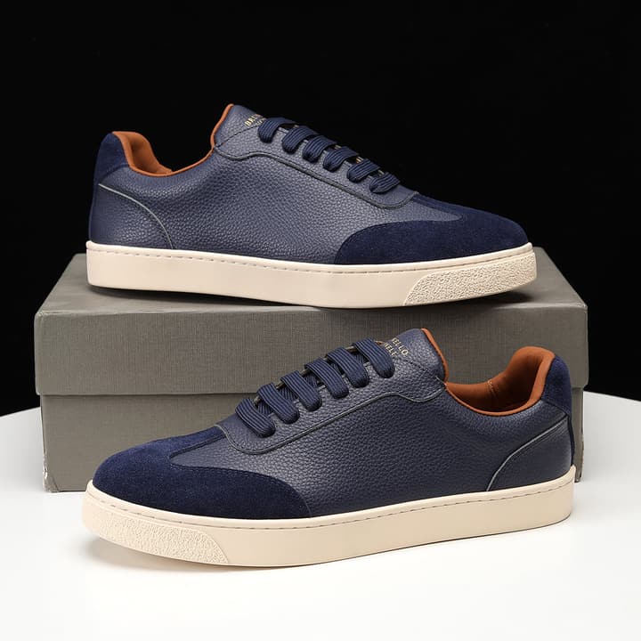 Brunello Cucinelli Men's Colorblock Driving Shoes – New Collection in Black Leather And Suede